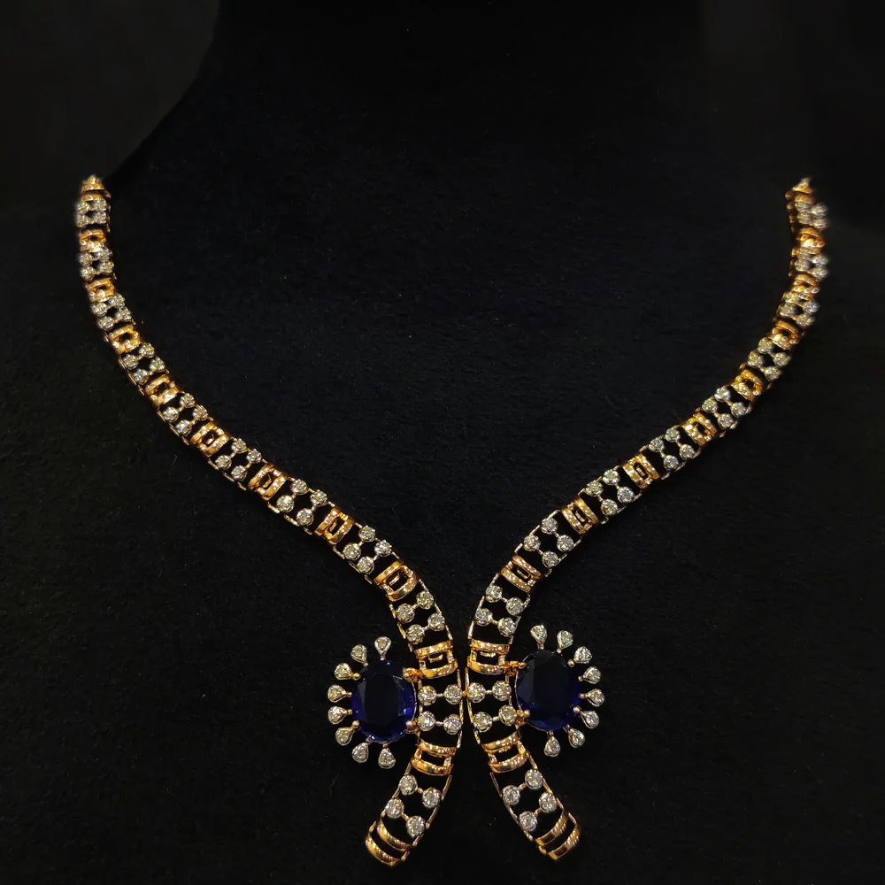Blue Stone Diamond Necklace